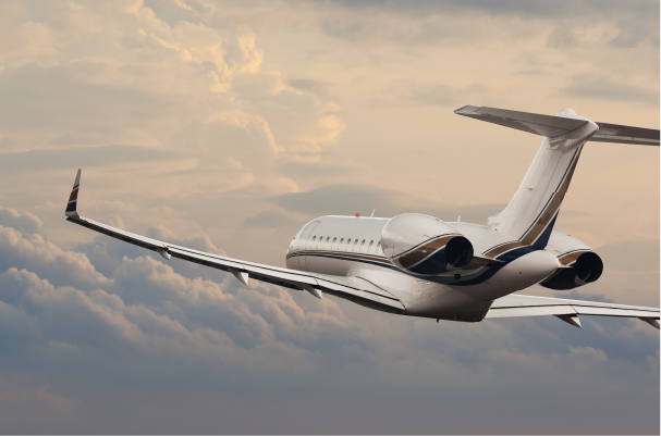 private jet in flight
